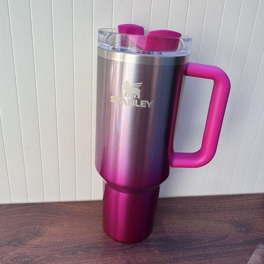 Stanley 40 Ounce Tumbler With Handle (Hot Pink Ombré) Camelia Gradient No Straw